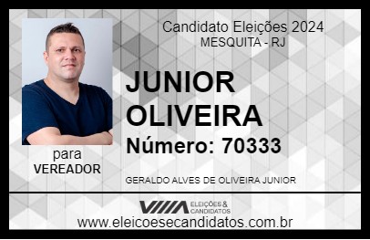 Candidato JUNIOR OLIVEIRA 2024 - MESQUITA - Eleições