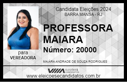 Candidato PROFESSORA MAIARA 2024 - BARRA MANSA - Eleições