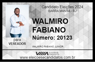 Candidato WALMIRO FABIANO 2024 - BARRA MANSA - Eleições