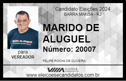 Candidato MARIDO DE ALUGUEL 2024 - BARRA MANSA - Eleições