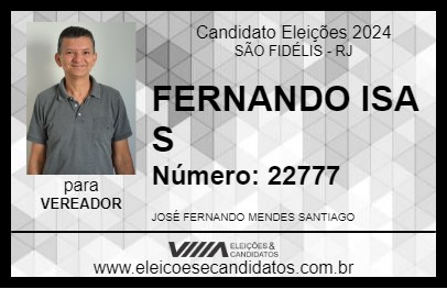 Candidato FERNANDO ISA S 2024 - SÃO FIDÉLIS - Eleições