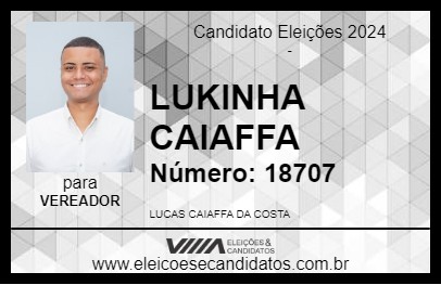 Candidato LUKINHA CAIAFFA 2024 - PETRÓPOLIS - Eleições