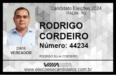 Candidato RODRIGO CORDEIRO 2024 - ITALVA - Eleições