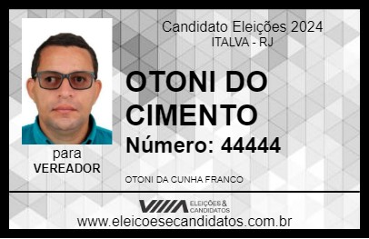 Candidato OTONI DO CIMENTO 2024 - ITALVA - Eleições