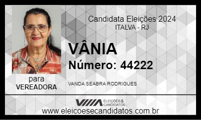 Candidato VANDA 2024 - ITALVA - Eleições