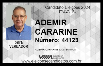 Candidato ADEMIR CARARINE 2024 - ITALVA - Eleições