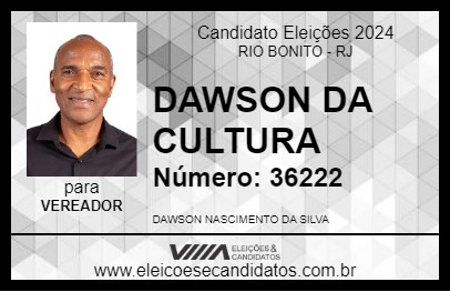 Candidato DAWSON DA CULTURA 2024 - RIO BONITO - Eleições