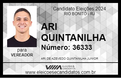 Candidato ARI QUINTANILHA 2024 - RIO BONITO - Eleições