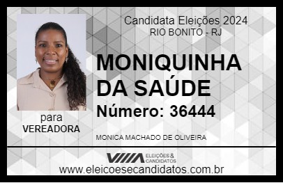 Candidato MONIQUINHA DA SAÚDE 2024 - RIO BONITO - Eleições