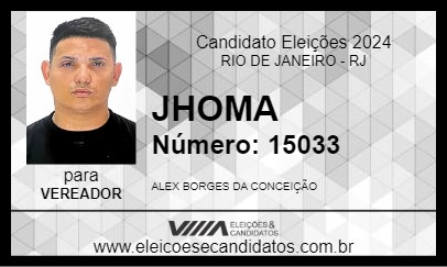 Candidato JHOMA 2024 - RIO DE JANEIRO - Eleições