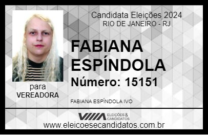 Candidato FABIANA ESPÍNDOLA 2024 - RIO DE JANEIRO - Eleições