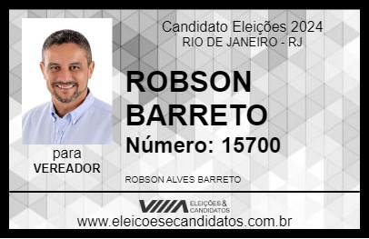 Candidato ROBSON BARRETO 2024 - RIO DE JANEIRO - Eleições