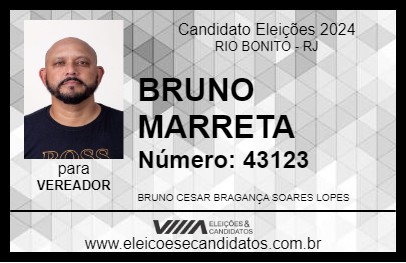 Candidato BRUNO MARRETA 2024 - RIO BONITO - Eleições