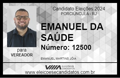 Candidato EMANUEL DA SAÚDE 2024 - PORCIÚNCULA - Eleições