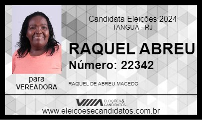 Candidato RAQUEL ABREU 2024 - TANGUÁ - Eleições