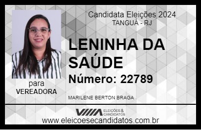 Candidato LENINHA DA SAÚDE 2024 - TANGUÁ - Eleições