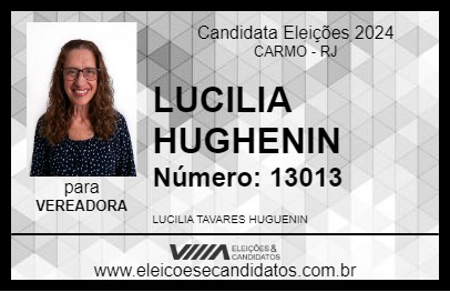 Candidato LUCILIA HUGHENIN 2024 - CARMO - Eleições