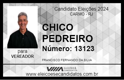 Candidato CHICO PEDREIRO 2024 - CARMO - Eleições