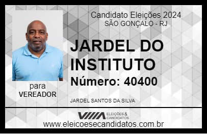 Candidato JARDEL SANTOS DA SILVA 2024 - SÃO GONÇALO - Eleições