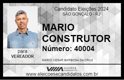 Candidato MARIO CONSTRUTOR 2024 - SÃO GONÇALO - Eleições