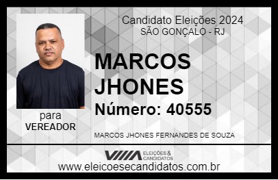 Candidato MARCOS JHONES 2024 - SÃO GONÇALO - Eleições