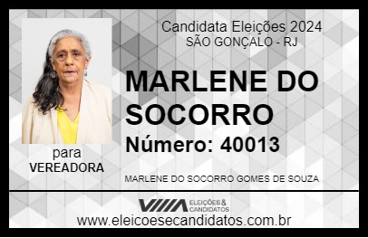 Candidato MARLENE DO SOCORRO 2024 - SÃO GONÇALO - Eleições