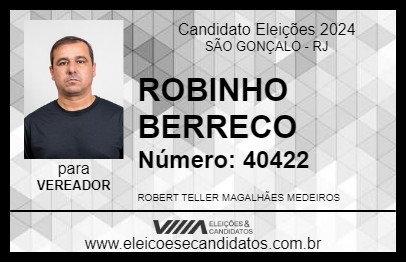 Candidato ROBINHO BERRECO 2024 - SÃO GONÇALO - Eleições