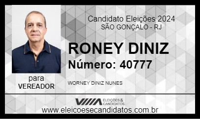 Candidato RONEY DINIZ 2024 - SÃO GONÇALO - Eleições