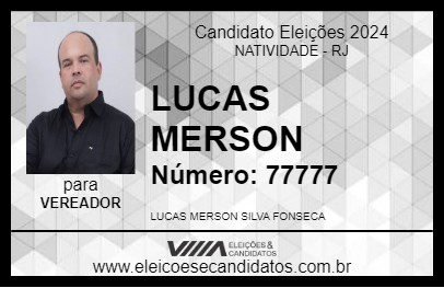 Candidato LUCAS MERSON 2024 - NATIVIDADE - Eleições