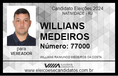 Candidato WILLIANS MEDEIROS 2024 - NATIVIDADE - Eleições