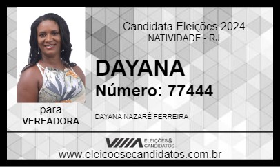 Candidato DAYANA 2024 - NATIVIDADE - Eleições