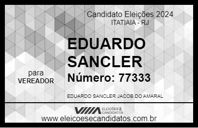 Candidato EDUARDO SANCLER 2024 - ITATIAIA - Eleições