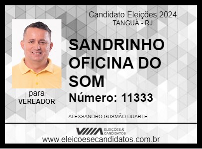 Candidato SANDRINHO OFICINA DO SOM 2024 - TANGUÁ - Eleições