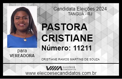 Candidato PASTORA CRISTIANE 2024 - TANGUÁ - Eleições