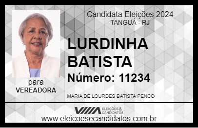 Candidato LURDINHA BATISTA 2024 - TANGUÁ - Eleições