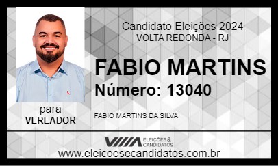 Candidato FABIO MARTINS 2024 - VOLTA REDONDA - Eleições