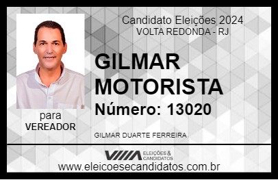 Candidato GILMAR MOTORISTA 2024 - VOLTA REDONDA - Eleições