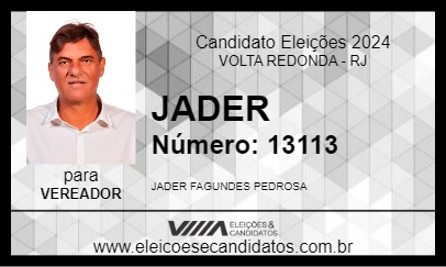 Candidato JADER  2024 - VOLTA REDONDA - Eleições