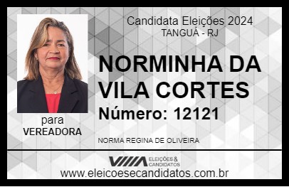 Candidato NORMINHA DA VILA CORTES 2024 - TANGUÁ - Eleições