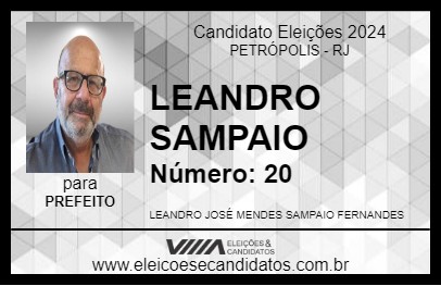 Candidato LEANDRO SAMPAIO 2024 - PETRÓPOLIS - Eleições