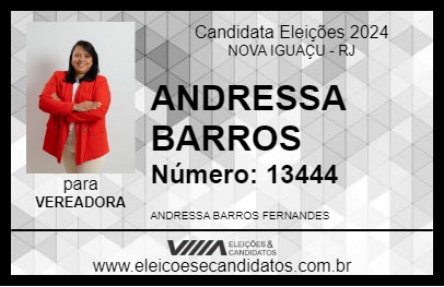 Candidato ANDRESSA BARROS 2024 - NOVA IGUAÇU - Eleições