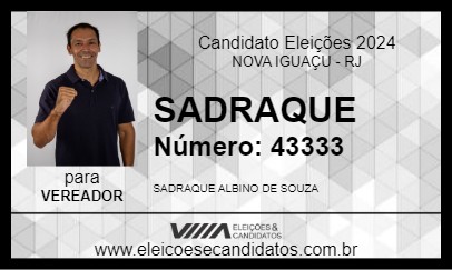 Candidato SADRAQUE 2024 - NOVA IGUAÇU - Eleições