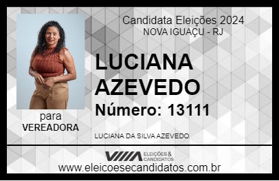 Candidato LUCIANA AZEVEDO 2024 - NOVA IGUAÇU - Eleições