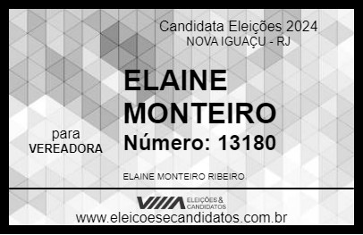 Candidato ELAINE MONTEIRO 2024 - NOVA IGUAÇU - Eleições