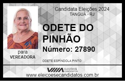 Candidato ODETE DO PINHÃO 2024 - TANGUÁ - Eleições