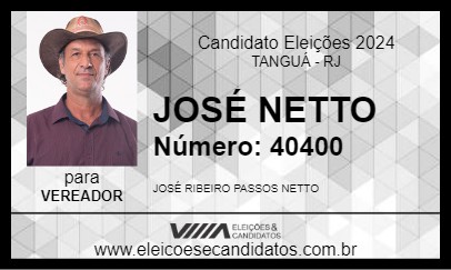 Candidato JOSÉ NETTO 2024 - TANGUÁ - Eleições