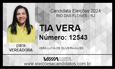 Candidato TIA VERA 2024 - RIO DAS FLORES - Eleições