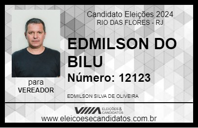 Candidato EDMILSON DO BILU 2024 - RIO DAS FLORES - Eleições