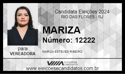 Candidato MARIZA 2024 - RIO DAS FLORES - Eleições