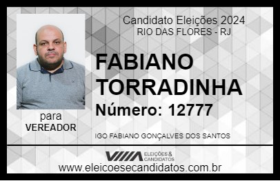 Candidato FABIANO TORRADINHA 2024 - RIO DAS FLORES - Eleições